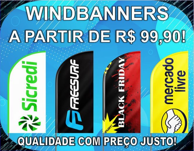 WIND BANNER DUPLA FACE (COMPLETO)